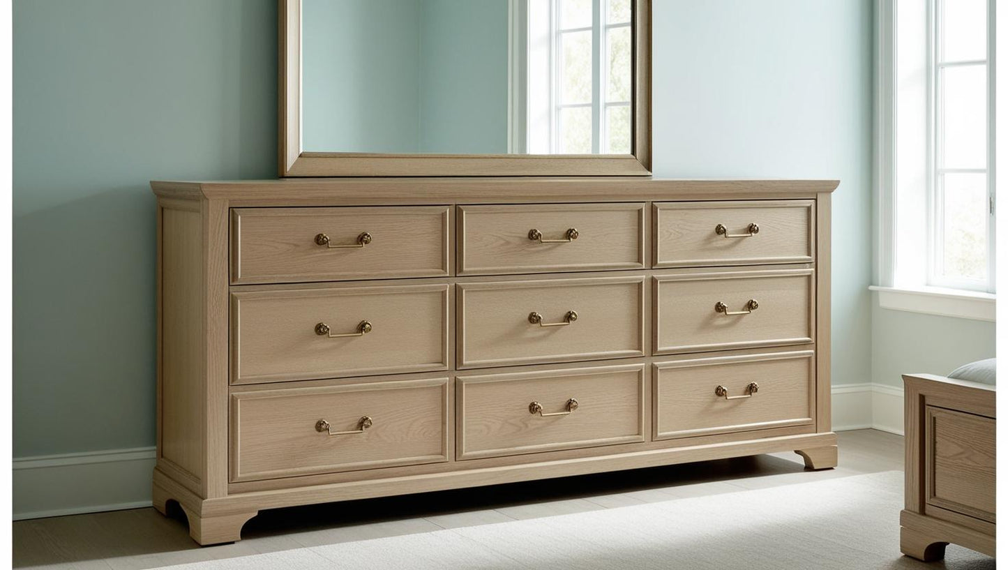 Blonde Solid Wood Drawer Dresser