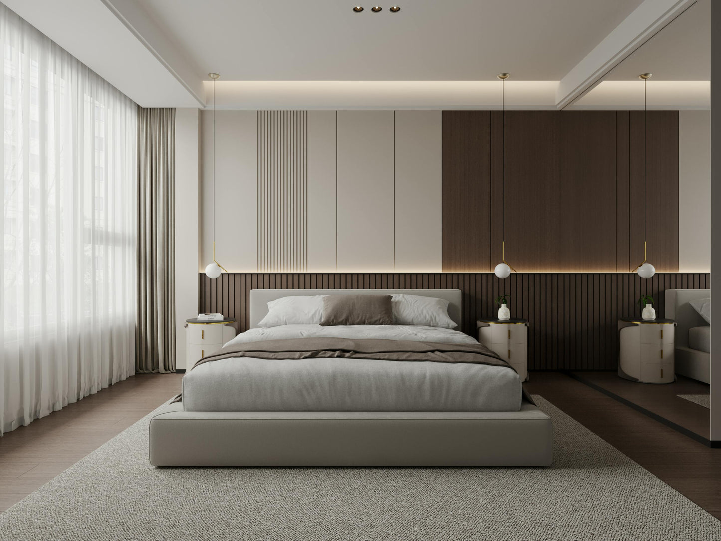 Light Grey Upholstered Storage Bed
